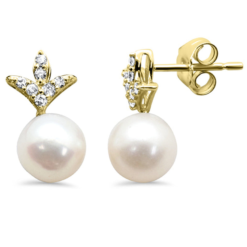 SPECIAL! 3.45ct G SI 14K Yellow Gold Diamond Pearl Dangling Earings
