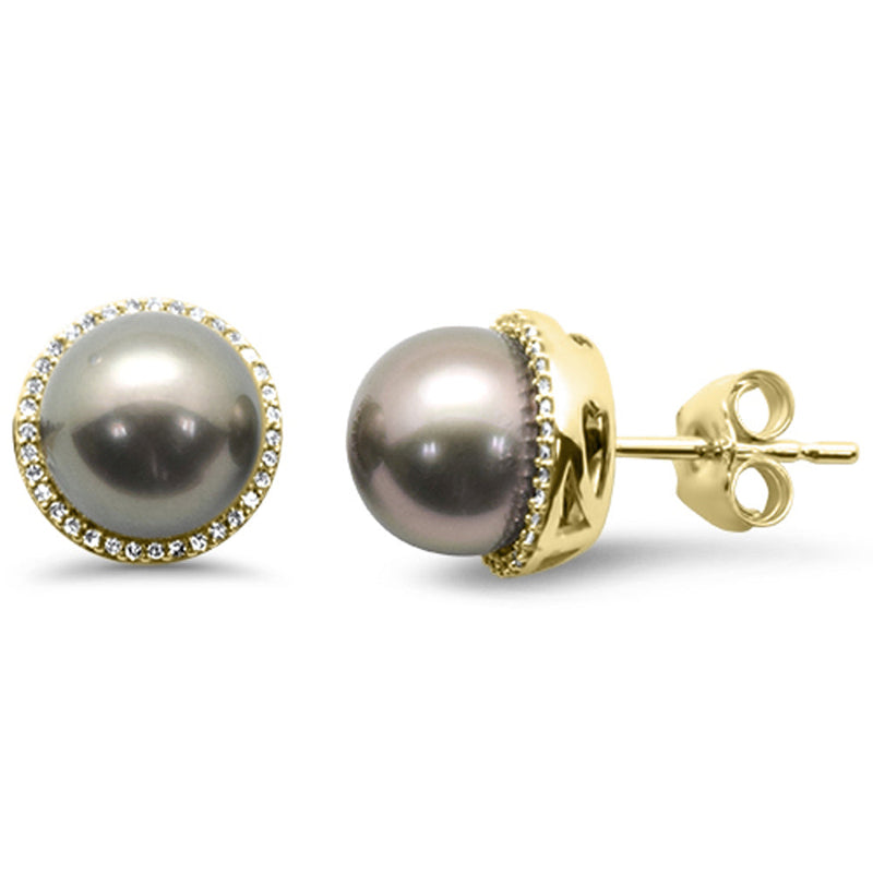 SPECIAL! 8.82ct G SI 14K Yellow Gold Diamond Pearl Earrings