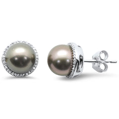 SPECIAL! 8.82ct G SI 14K White Gold Diamond Pearl Earrings