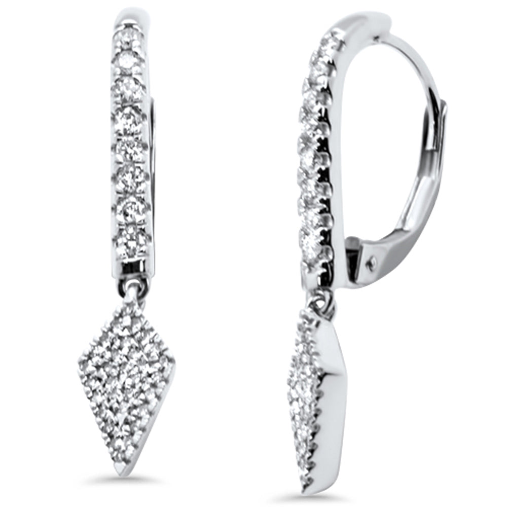 SPECIAL! .33ct G SI 14K White Gold Diamond Dangling Hoop Earrings