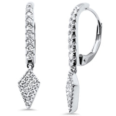 SPECIAL! .33ct G SI 14K White Gold Diamond Dangling Hoop Earrings