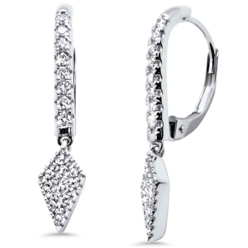 SPECIAL! .33ct G SI 14K White Gold Diamond Dangling Hoop Earrings