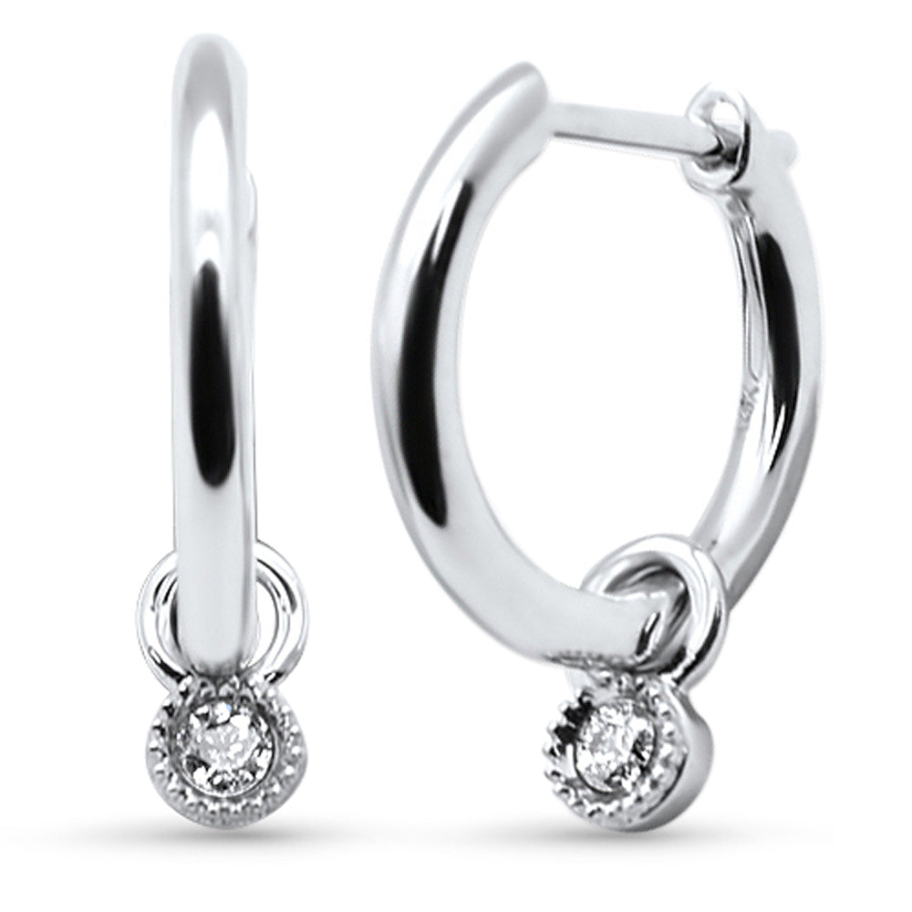 SPECIAL! .08ct G SI 14K White Gold Diamond Petite Hoop Earrings