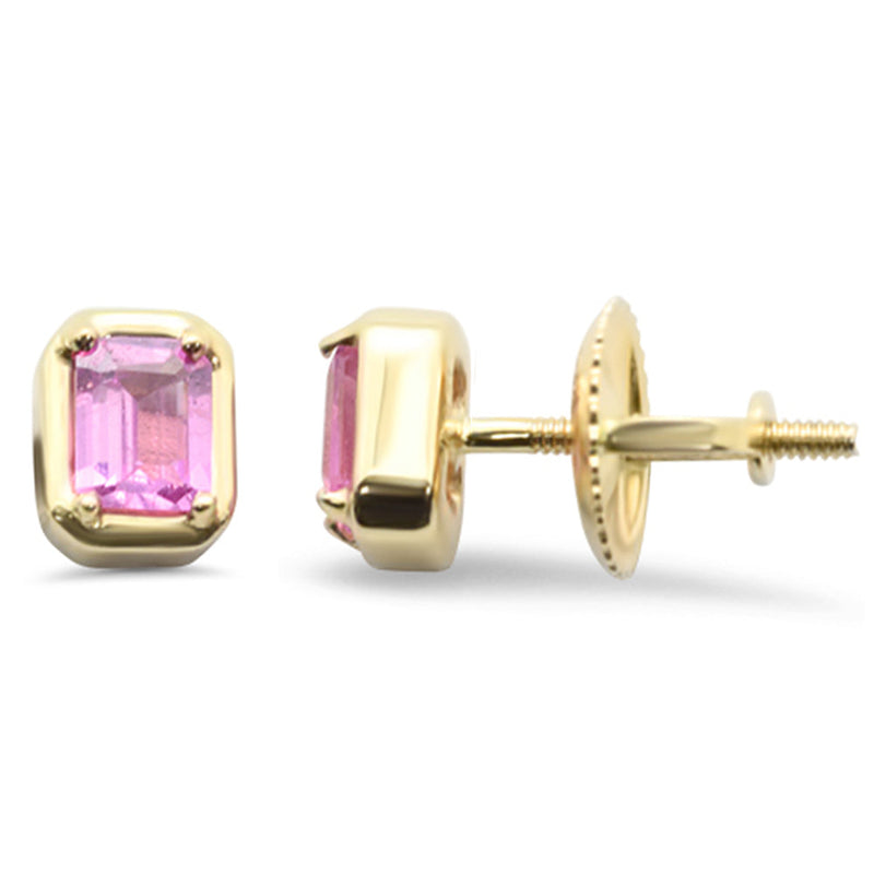 .44ct G SI 14K Yellow Gold Pink Sapphire Stud Earrings