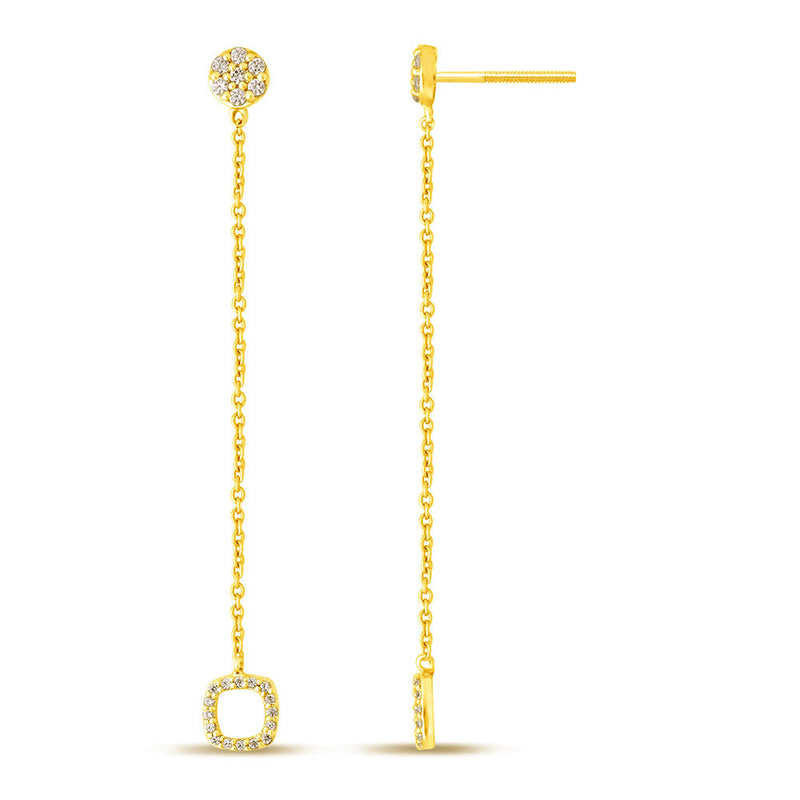 SPECIAL!.17ct G SI 14K Yellow Gold Diamond Drop Dangling Earrings
