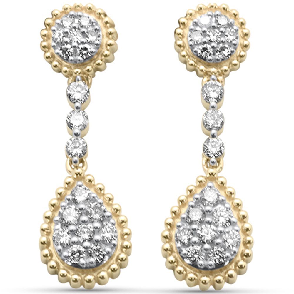 SPECIAL! .50ct G SI 14K Yellow Gold Diamond Dangling Pear Shaped Earrings