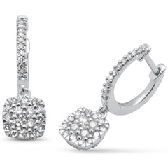 SPECIAL! .50ct G SI 14K White Gold Diamond Square Hoop Dangle Earrings