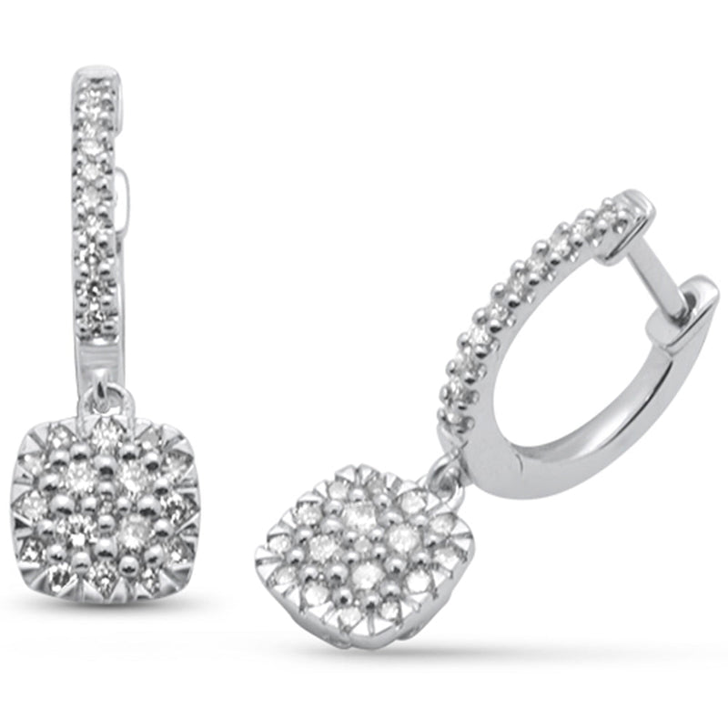SPECIAL! .50ct G SI 14K White Gold Diamond Square Hoop Dangle Earrings