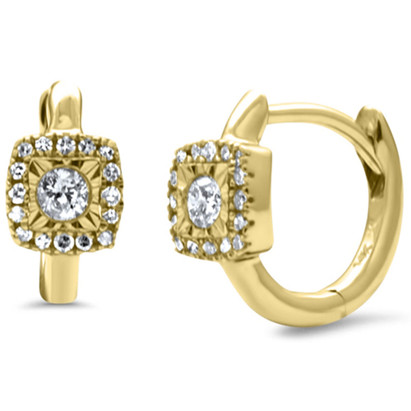 .15ct G SI 14K Yellow Gold Diamond Petite Hoop Earrings