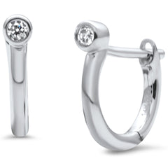 .06ct G SI 14K White Gold Diamond Petite Hoop Earrings