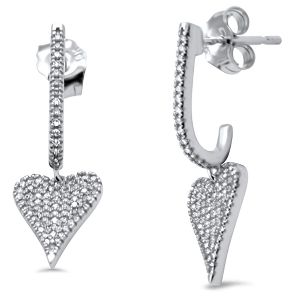 SPECIAL!  .25ct G SI 14K White Gold Diamond Arc Shape Heart Dangling Earrings