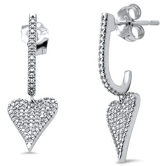 SPECIAL!  .25ct G SI 14K White Gold Diamond Arc Shape Heart Dangling Earrings
