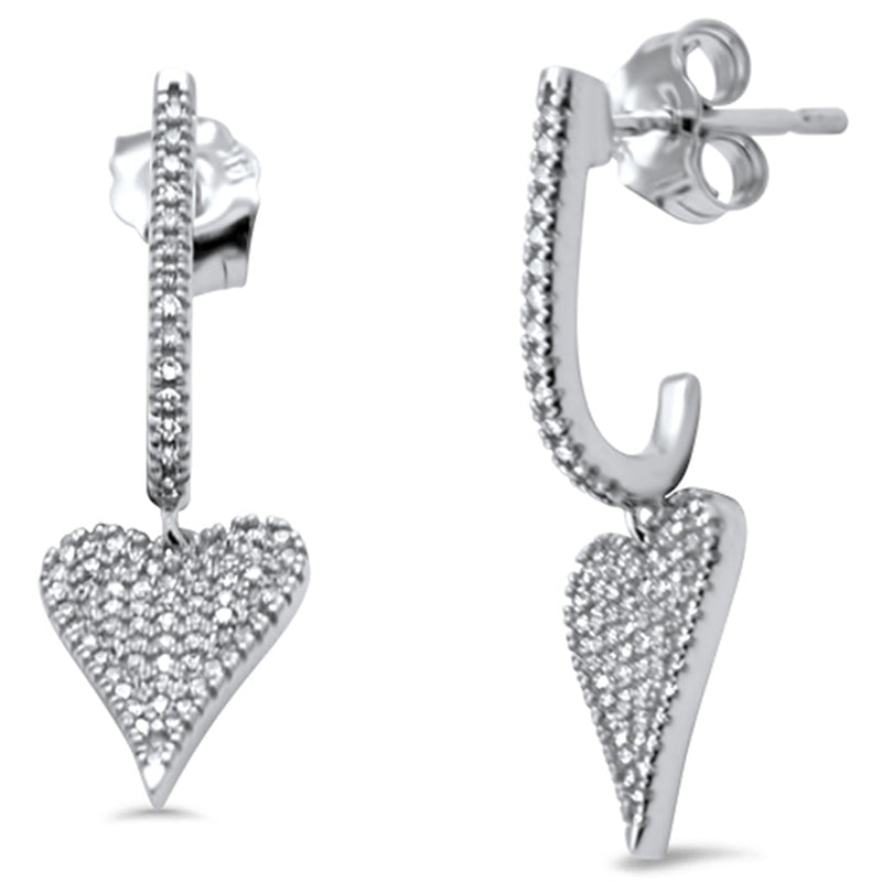 SPECIAL!  .25ct G SI 14K White Gold Diamond Arc Shape Heart Dangling Earrings