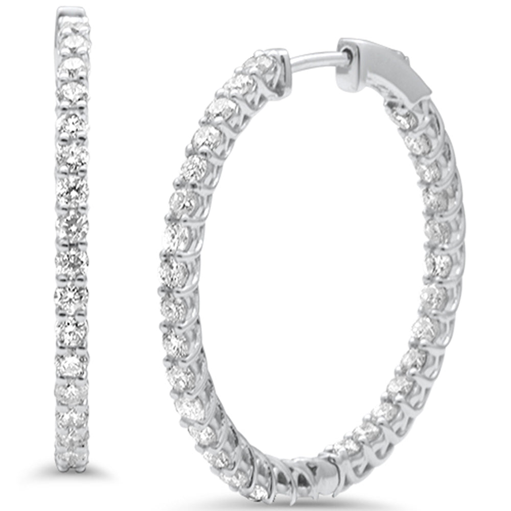 SPECIAL! 2.97ct G SI 14K White Gold Diamond Hoop Earrings