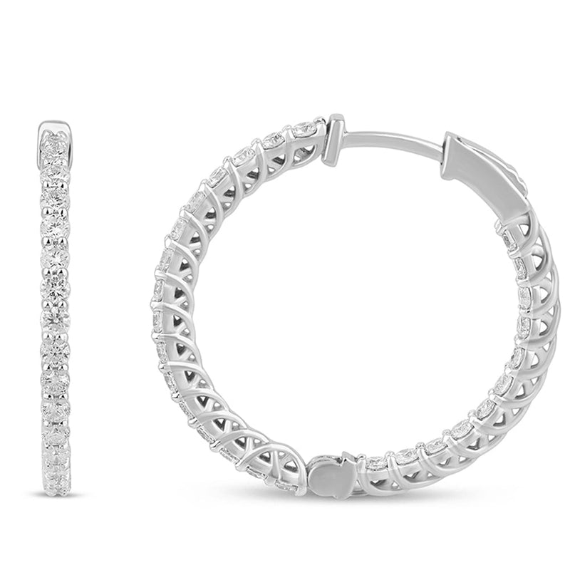 SPECIAL!1.54ct G SI 14K White Gold Diamond Hoop Earrings