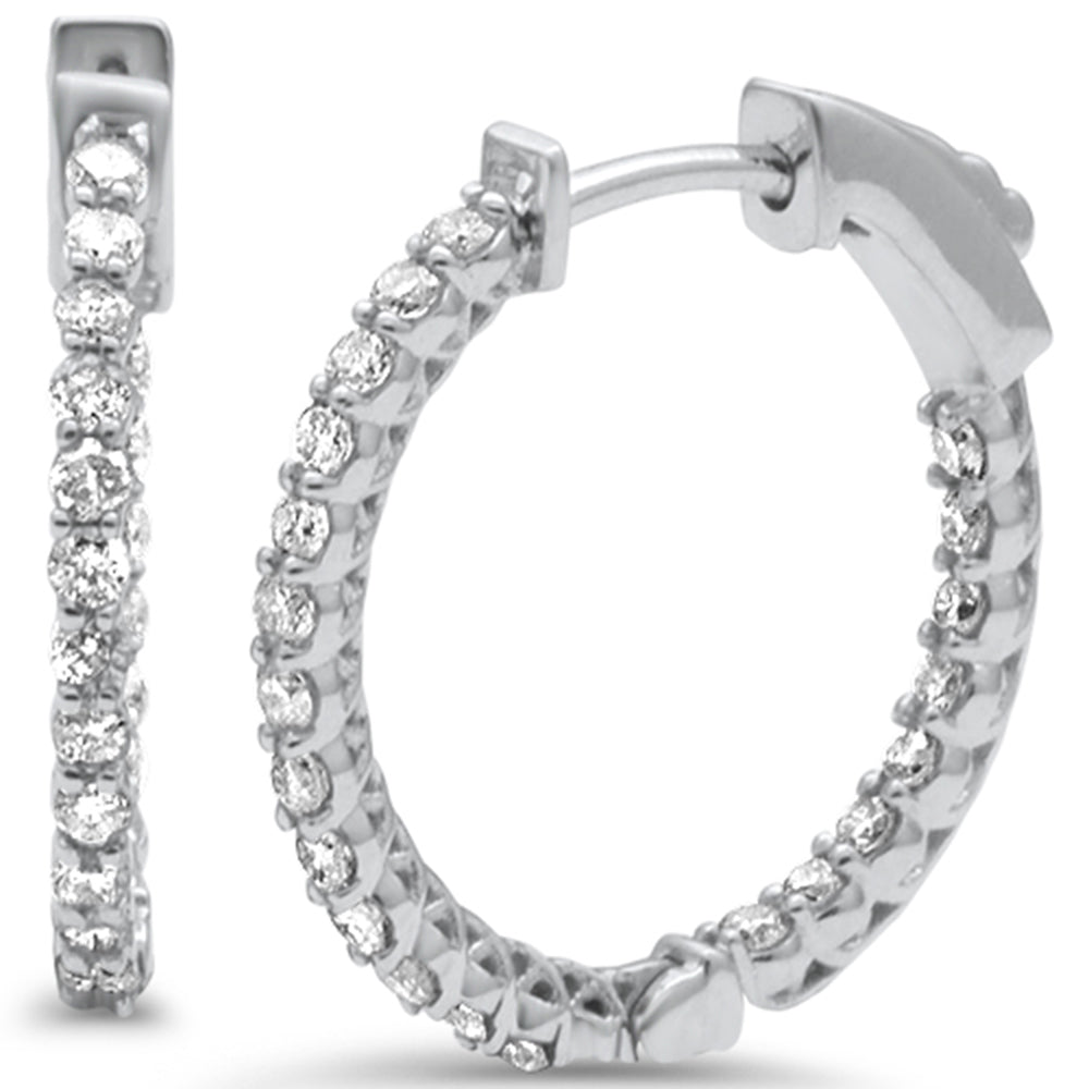 SPECIAL! 1.11ct G SI 14K White Gold Diamond Hoop Earrings