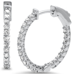 SPECIAL! 1.11ct G SI 14K White Gold Diamond Hoop Earrings
