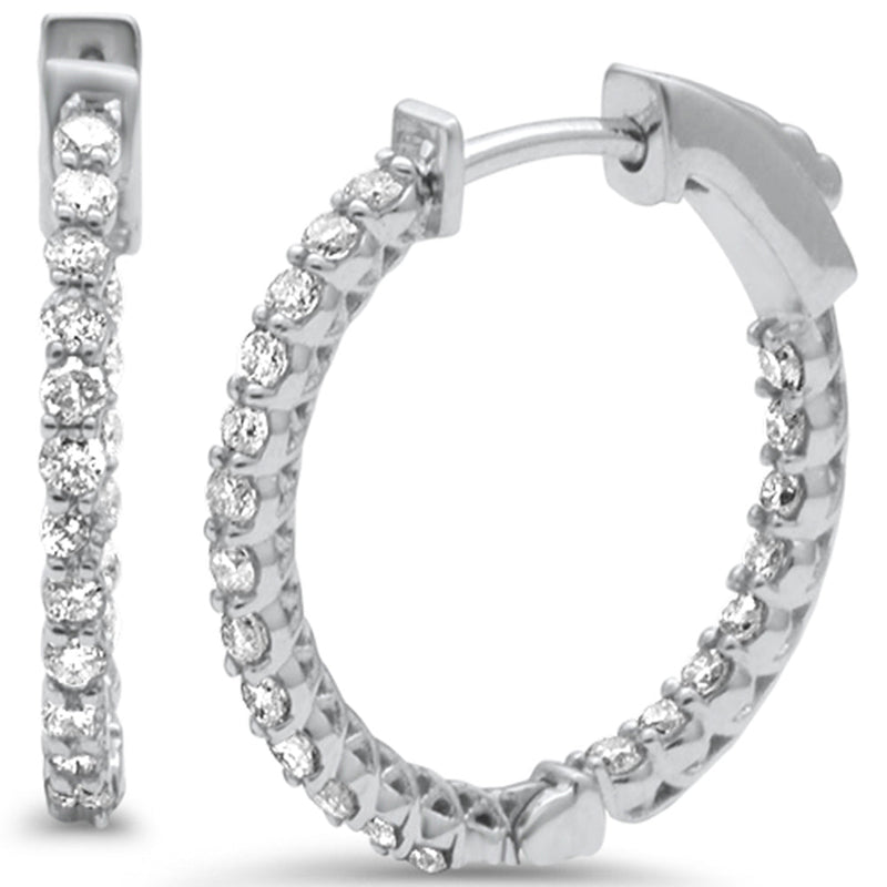SPECIAL! 1.11ct G SI 14K White Gold Diamond Hoop Earrings