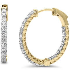 SPECIAL! 1.08ct G SI 14K Yellow Gold Diamond Hoop Earrings