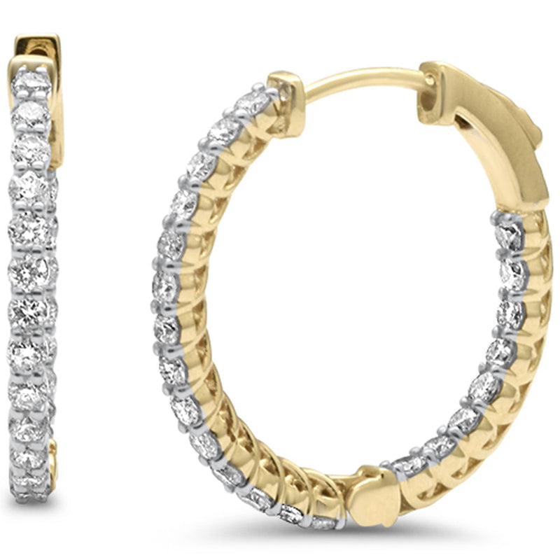 SPECIAL! 1.08ct G SI 14K Yellow Gold Diamond Hoop Earrings