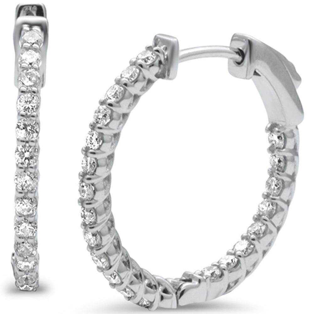 SPECIAL! .53ct G SI 14K White Gold Diamond Hoop Earrings