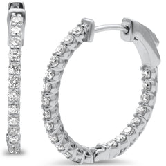 SPECIAL! .53ct G SI 14K White Gold Diamond Hoop Earrings