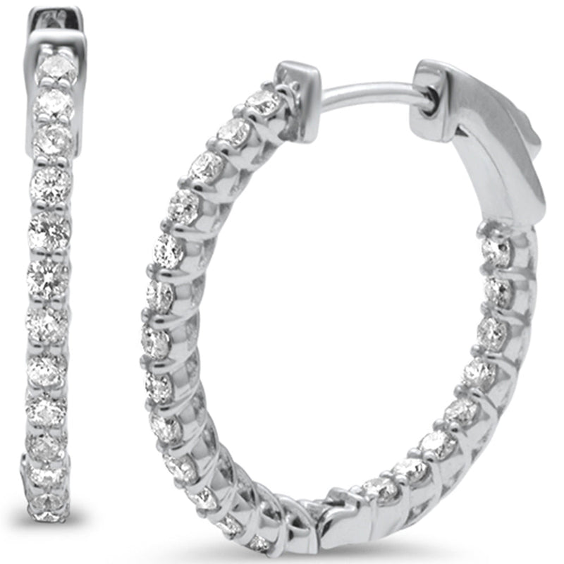 SPECIAL! .53ct G SI 14K White Gold Diamond Hoop Earrings