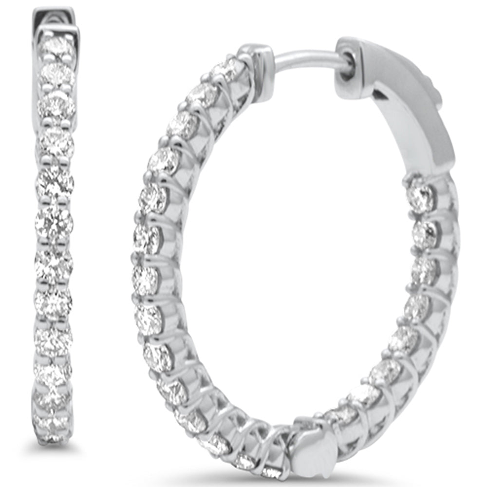 SPECIAL! .76ct G SI 14K White Gold Diamond Hoop Earrings