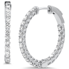 SPECIAL! .76ct G SI 14K White Gold Diamond Hoop Earrings