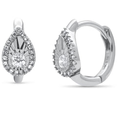 SPECIAL! .14ct G SI 14K White Gold Diamond Pear Shaped Hoop Earrings