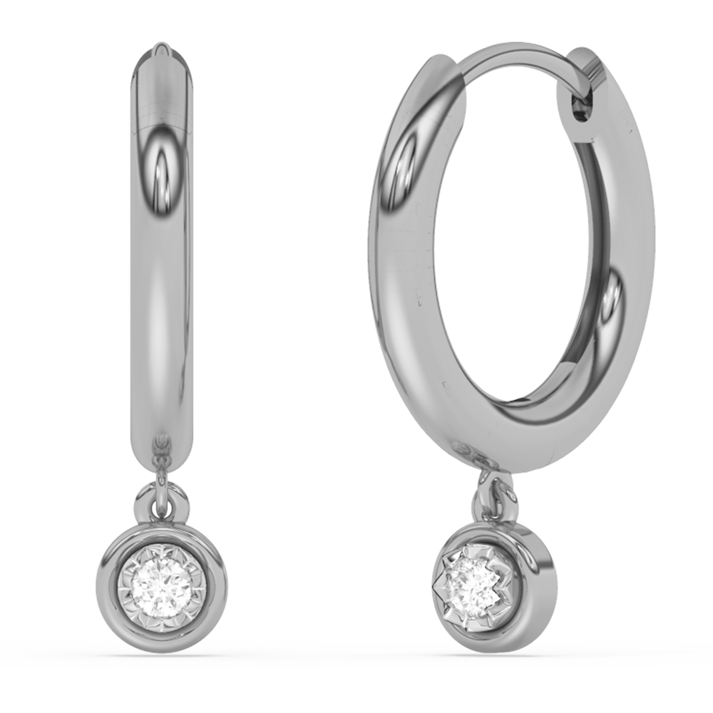 SPECIAL! .08ct G SI 14K White Gold Diamond Petite Hoop Earrings