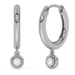 SPECIAL! .08ct G SI 14K White Gold Diamond Petite Hoop Earrings