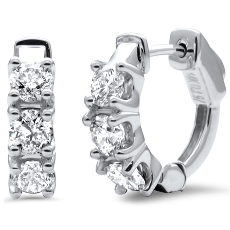 SPECIAL! 1.97ct G SI 14K White Gold Diamond Hoop Huggie Style Earrings