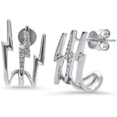 SPECIAL! .09ct G SI 14k White Gold Diamond Triple Hoop Earrings  Push Backings