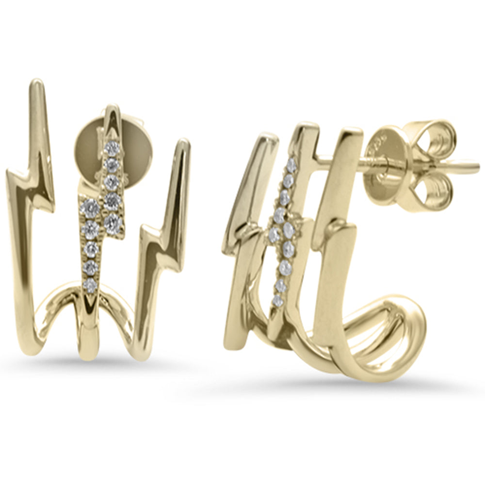 SPECIAL! .09ct G SI 14K Yellow Gold Diamond Triple Hoop Earrings  Push Backings