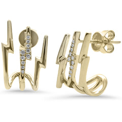 SPECIAL! .09ct G SI 14K Yellow Gold Diamond Triple Hoop Earrings  Push Backings