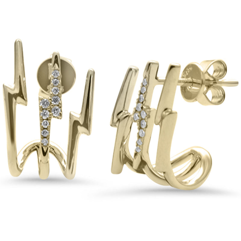 SPECIAL! .09ct G SI 14K Yellow Gold Diamond Triple Hoop Earrings  Push Backings