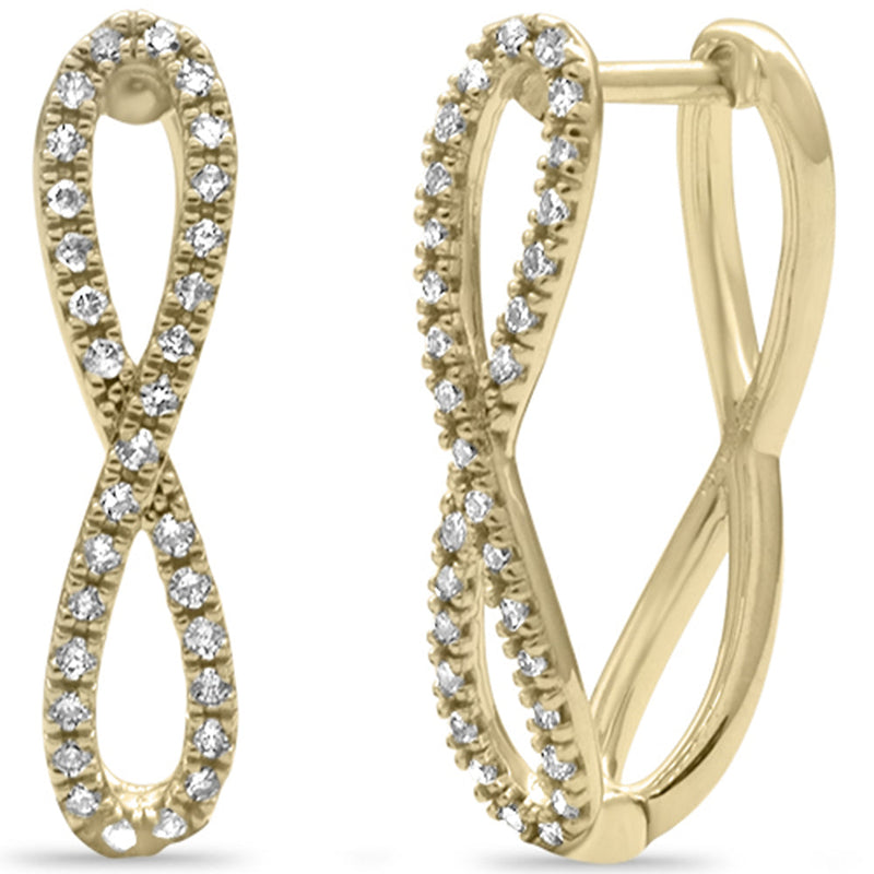 SPECIAL! .24ct G SI 14K Yellow Gold Diamond Infinity Hoop Earrings