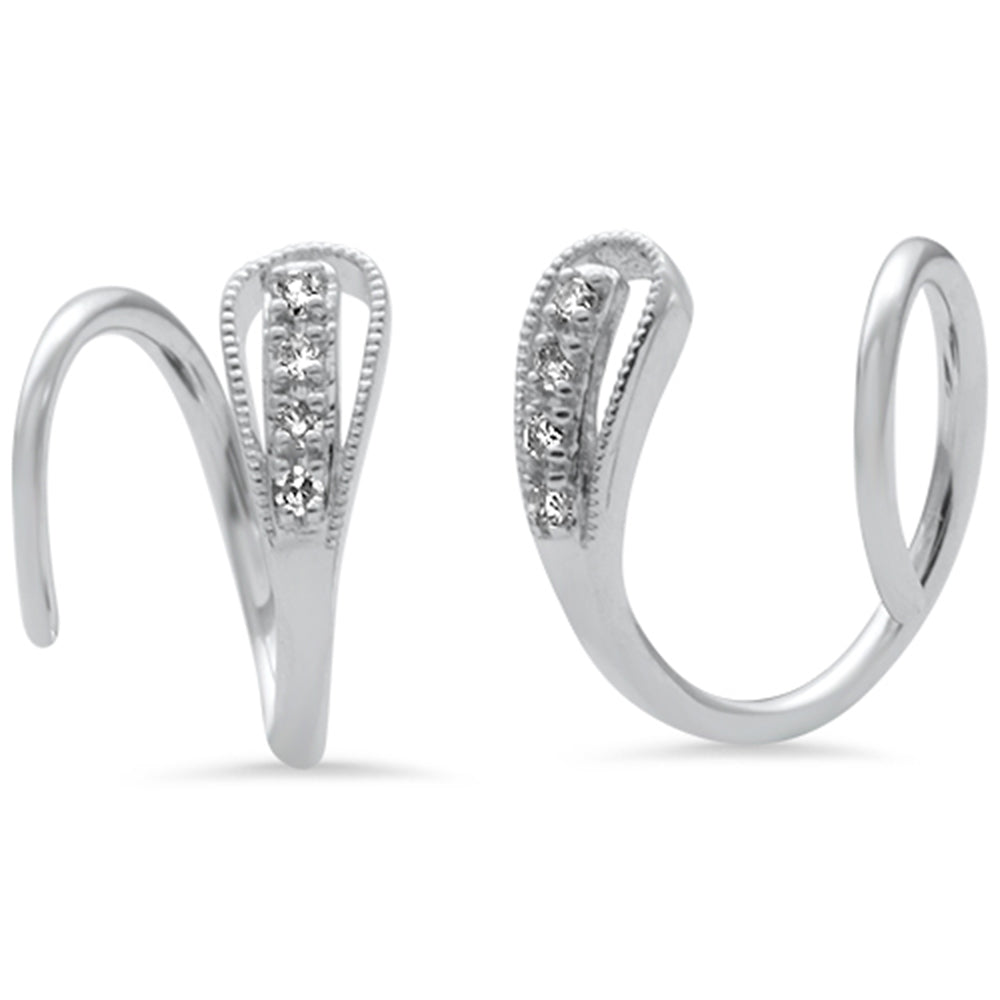 .05ct G SI 14K White Gold Diamond Ear cuff Wire