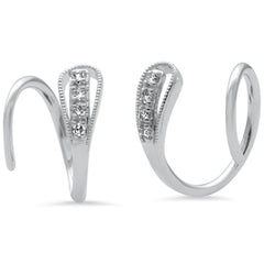 .05ct G SI 14K White Gold Diamond Ear cuff Wire