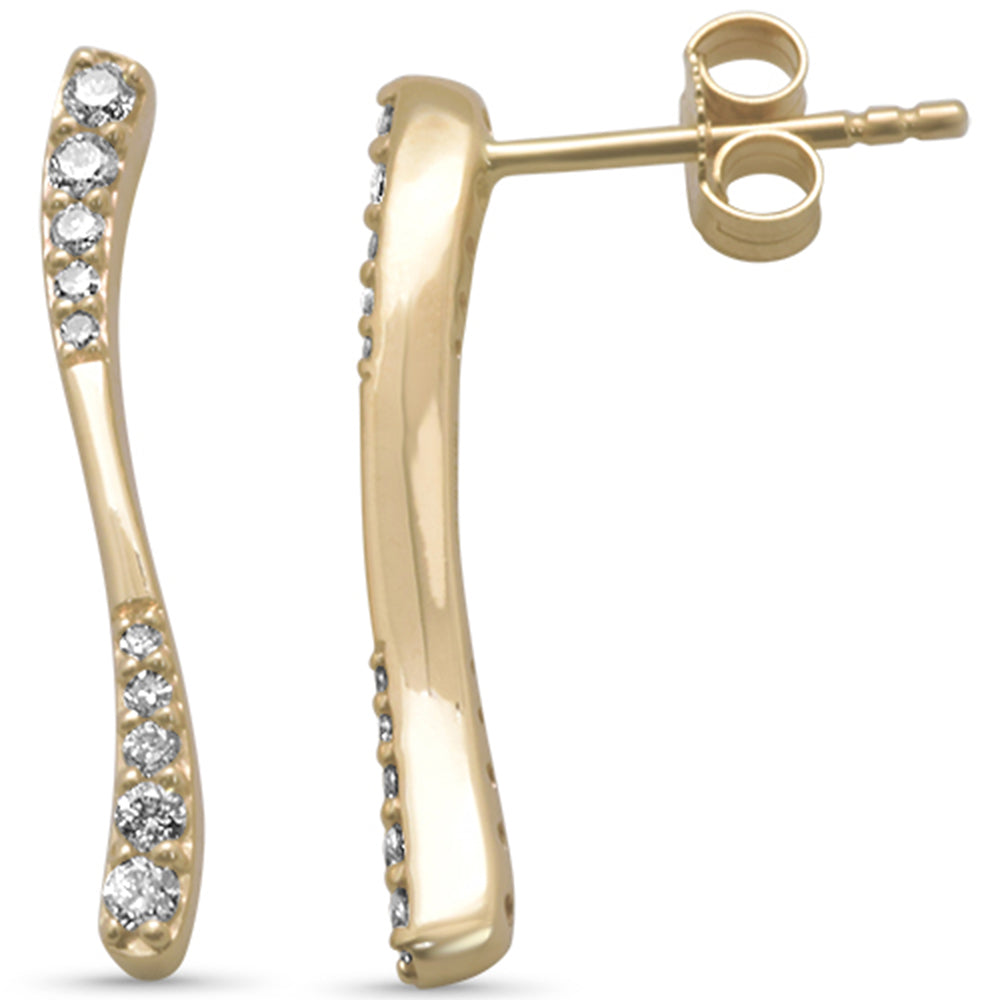 SPECIAL!.24ct G SI 14K Yellow Gold Diamond Bar Drop Earrings