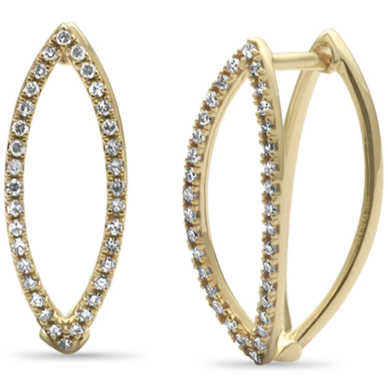 SPECIAL! .25ct G SI 14K Yellow Gold Diamond Marquise Shape Hoop Earrings