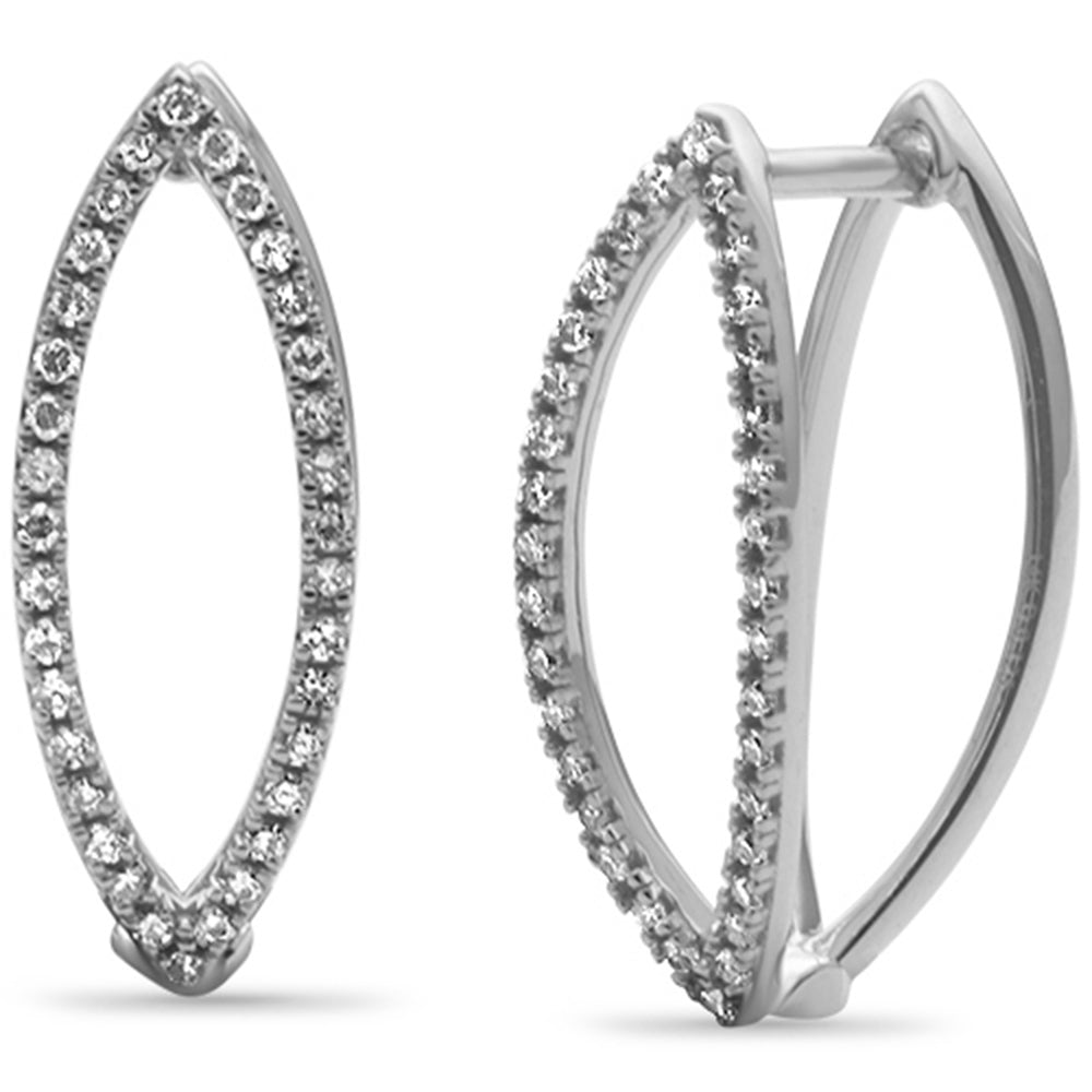 SPECIAL! .25ct G SI 14K White Gold Diamond Marquise Shape Hoop Earrings