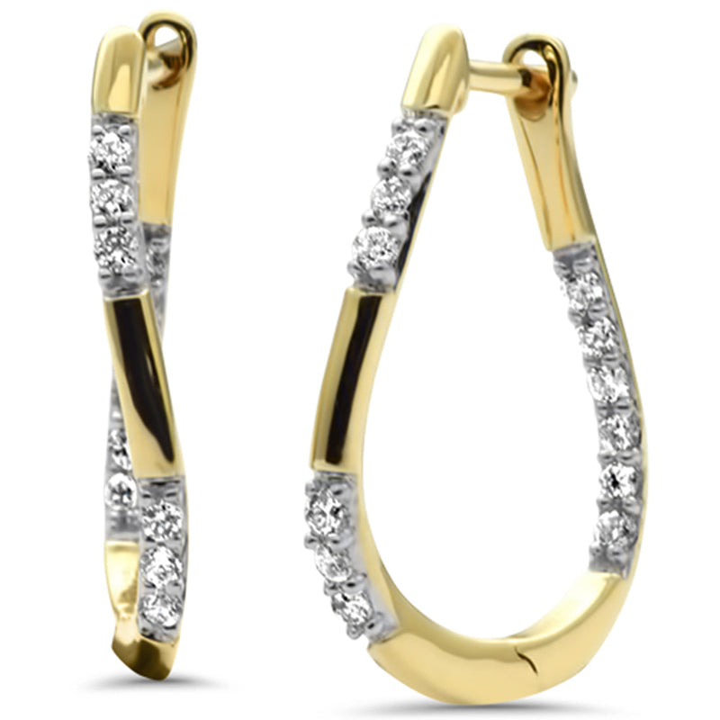 SPECIAL!.23ct G SI 14K Yellow Gold Diamond Hoop Earrings