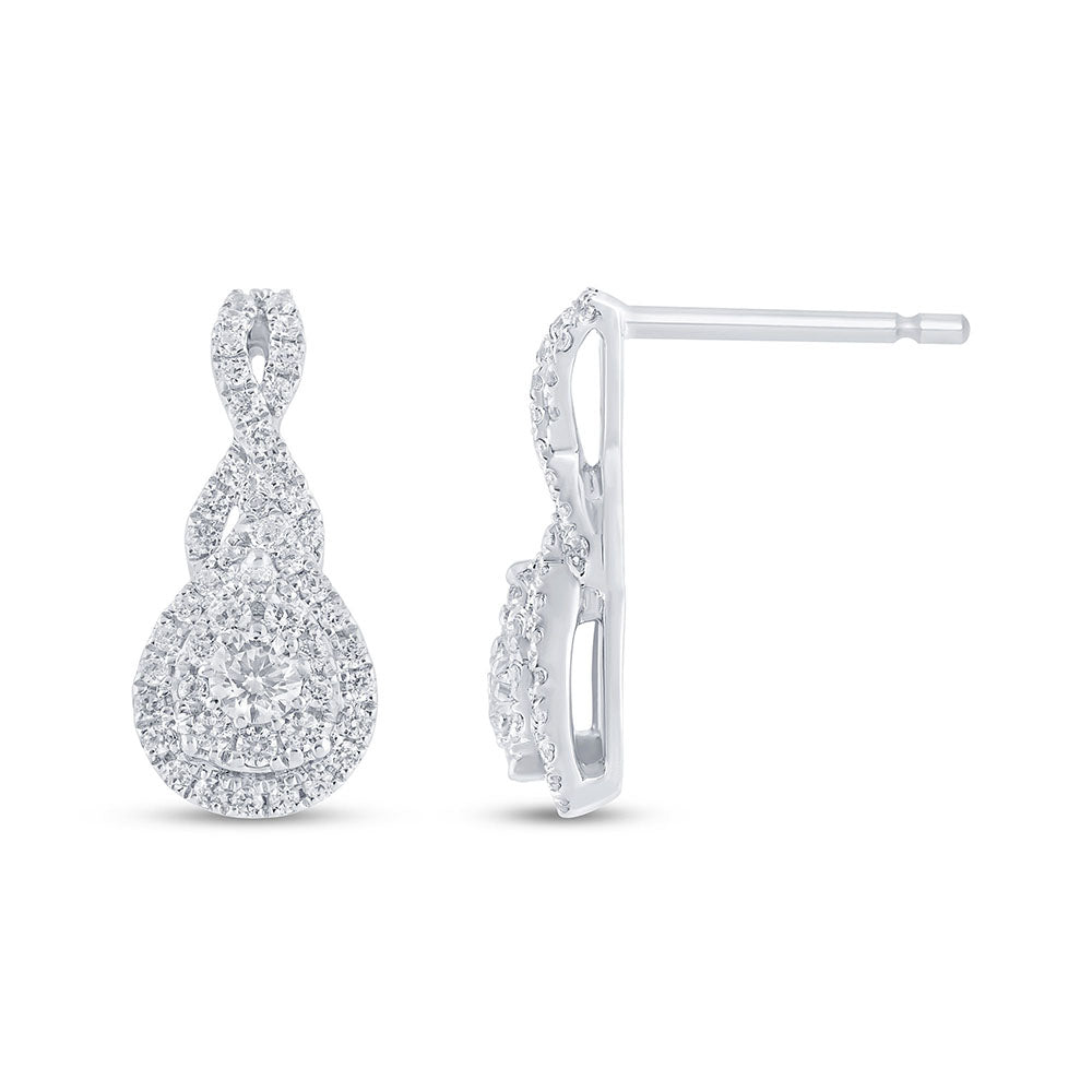 SPECIAL!.50ct G SI 14K White Gold Diamond Pear Shape Drop Earrings