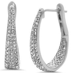 SPECIAL! .51ct G SI 14K White Gold Diamond Hoop Earrings