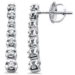 SPECIAL! .21ct G SI 14K White Gold Diamond Graduated Stones Drop Earrings