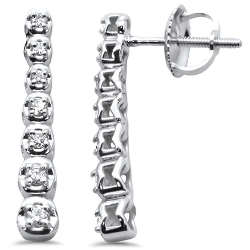 SPECIAL! .21ct G SI 14K White Gold Diamond Graduated Stones Drop Earrings