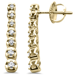 SPECIAL! .21ct G SI 14K Yellow Gold Diamond Graduated Stones Drop Earrings