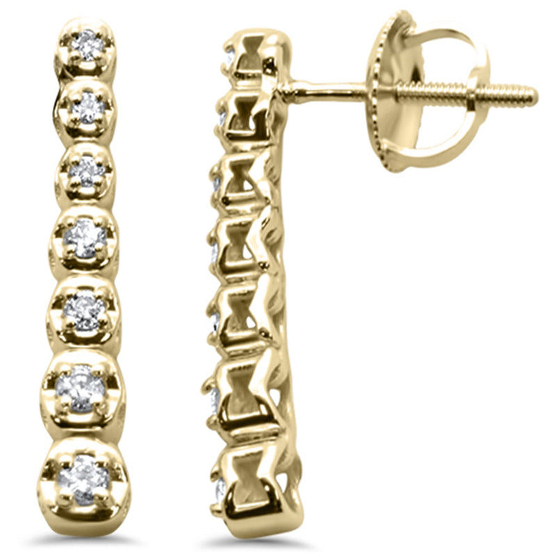 SPECIAL! .21ct G SI 14K Yellow Gold Diamond Graduated Stones Drop Earrings